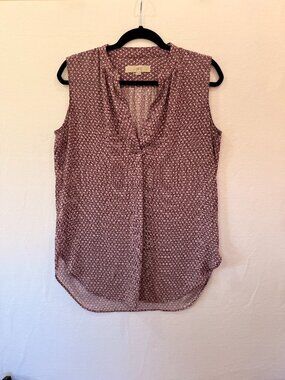 LOFT Sleeveless Printed Blouse Small Purple Floral